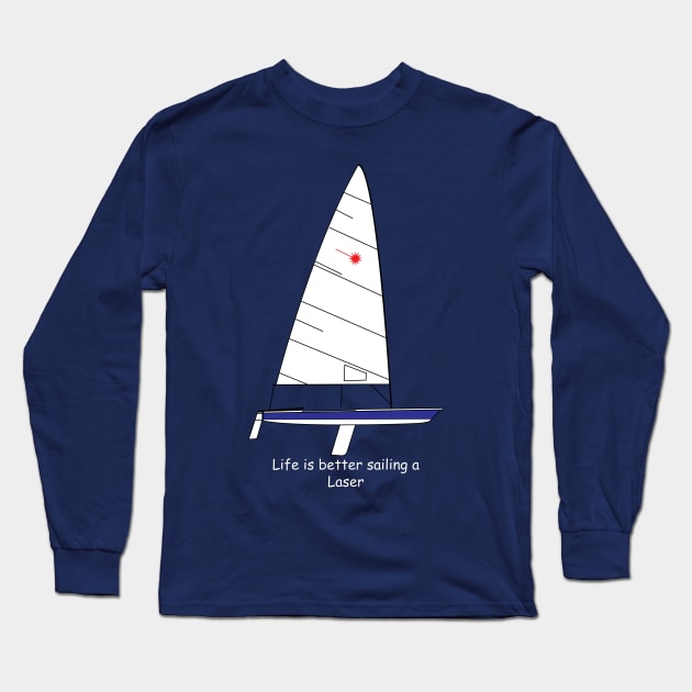Laser Sailboat Long Sleeve T-Shirt by CHBB